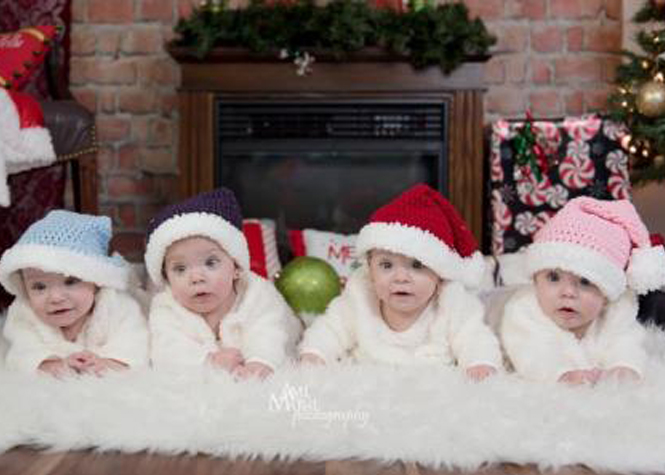 Des quadruplées font le buzz sur Facebook