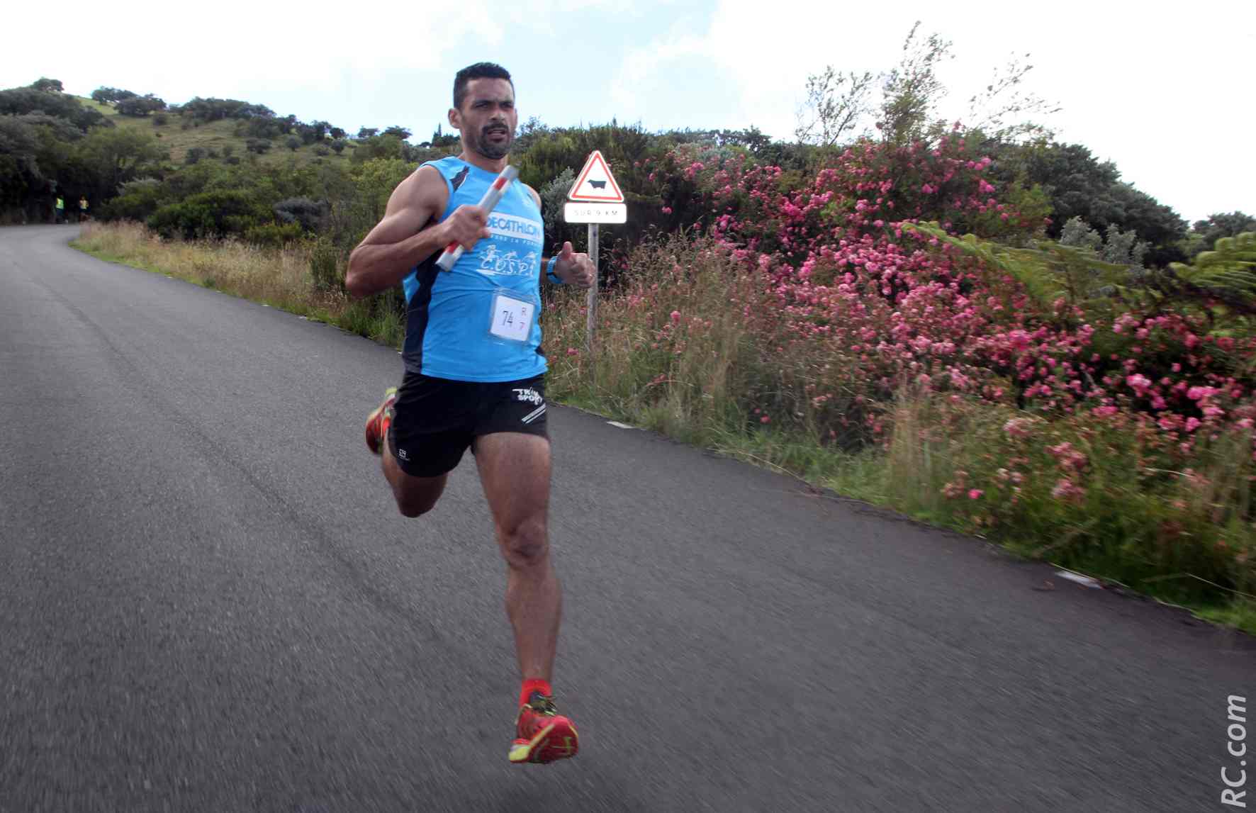 Johnny Olivar, alias « grosses cuisses » qui est passé en pôle position dans le 7 ème relais.