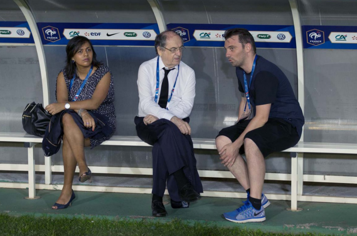 Noël Le Graët (au centre), président de la Fédération Française de Football, était présent