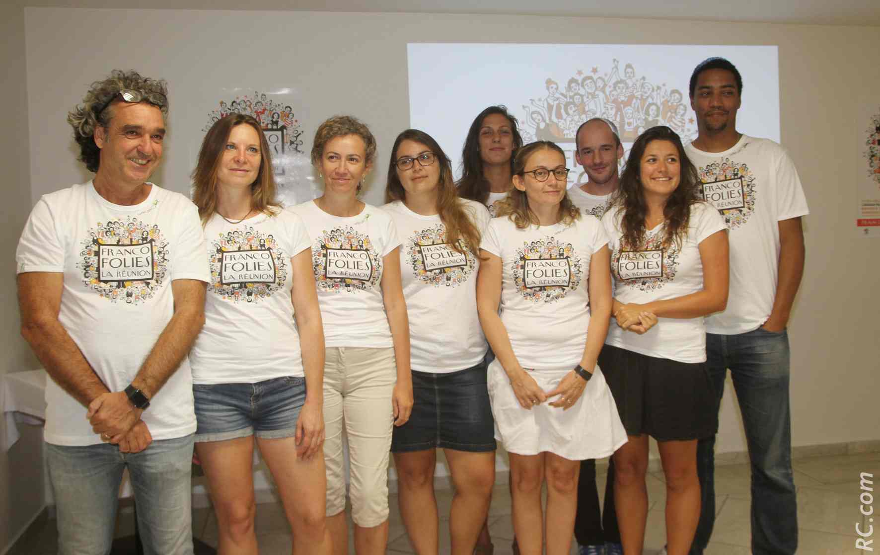 Jérôme Galabert et une partie de l'équipe des Francofolies