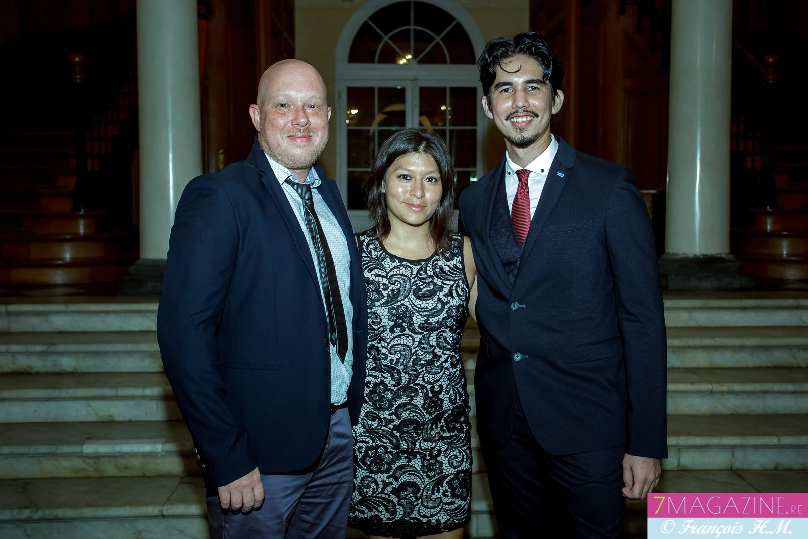 Fabien Huet, président régional JCE, Christelle Chon Nam, administratrice nationale, et Jean-Max Boyer