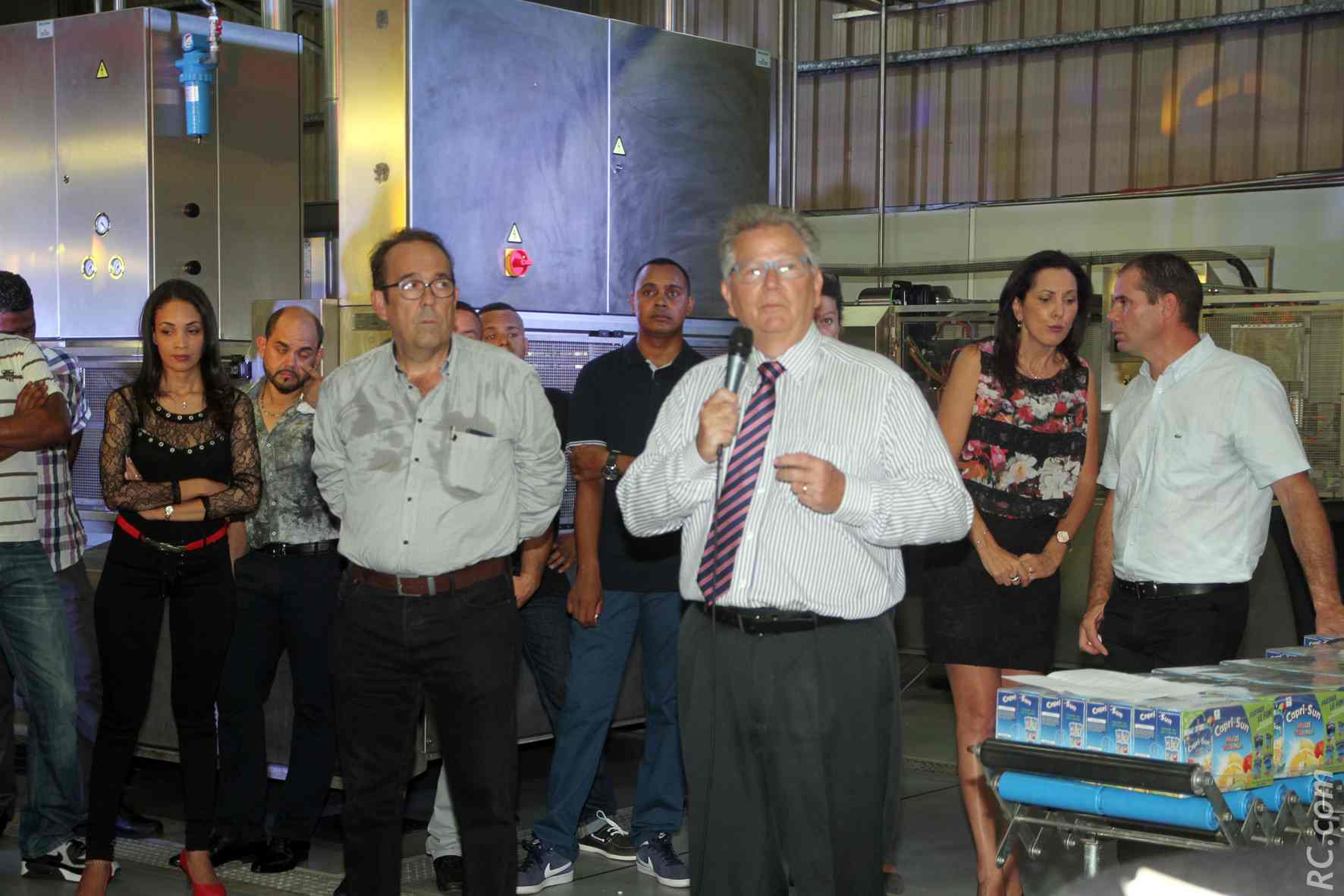 Discours du PDG Bernard Aubery avec le directeur général Benoît Rimbaud, et l’équipe Grand Sud Productions
