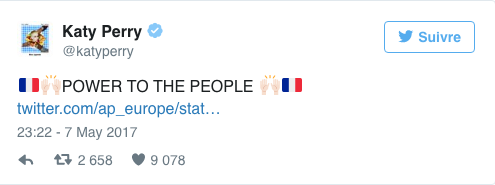 Les stars internationales félicitent le nouveau président français