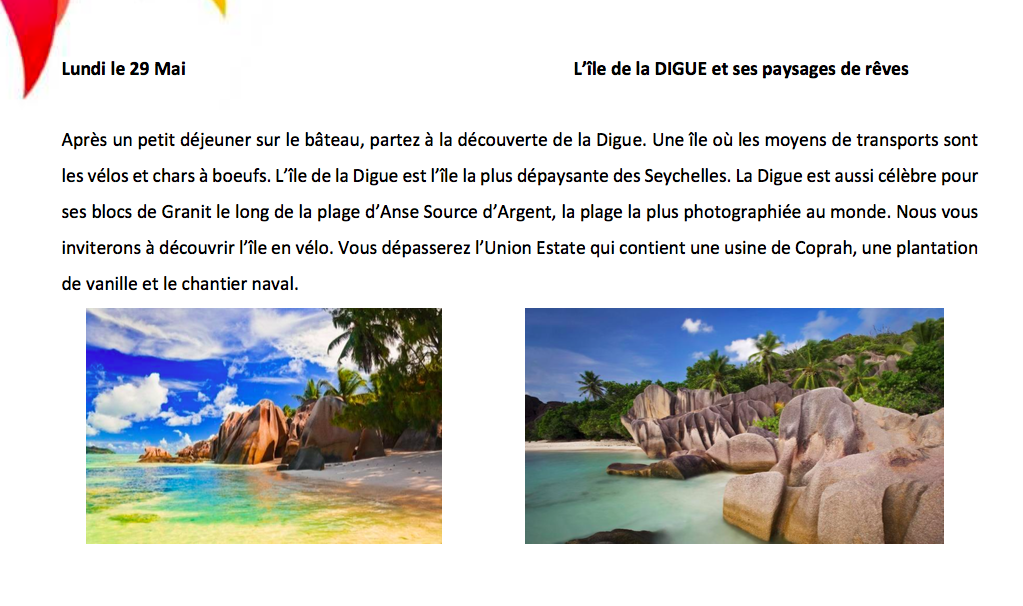 Notre gagnante Seychelles prête à s'envoler