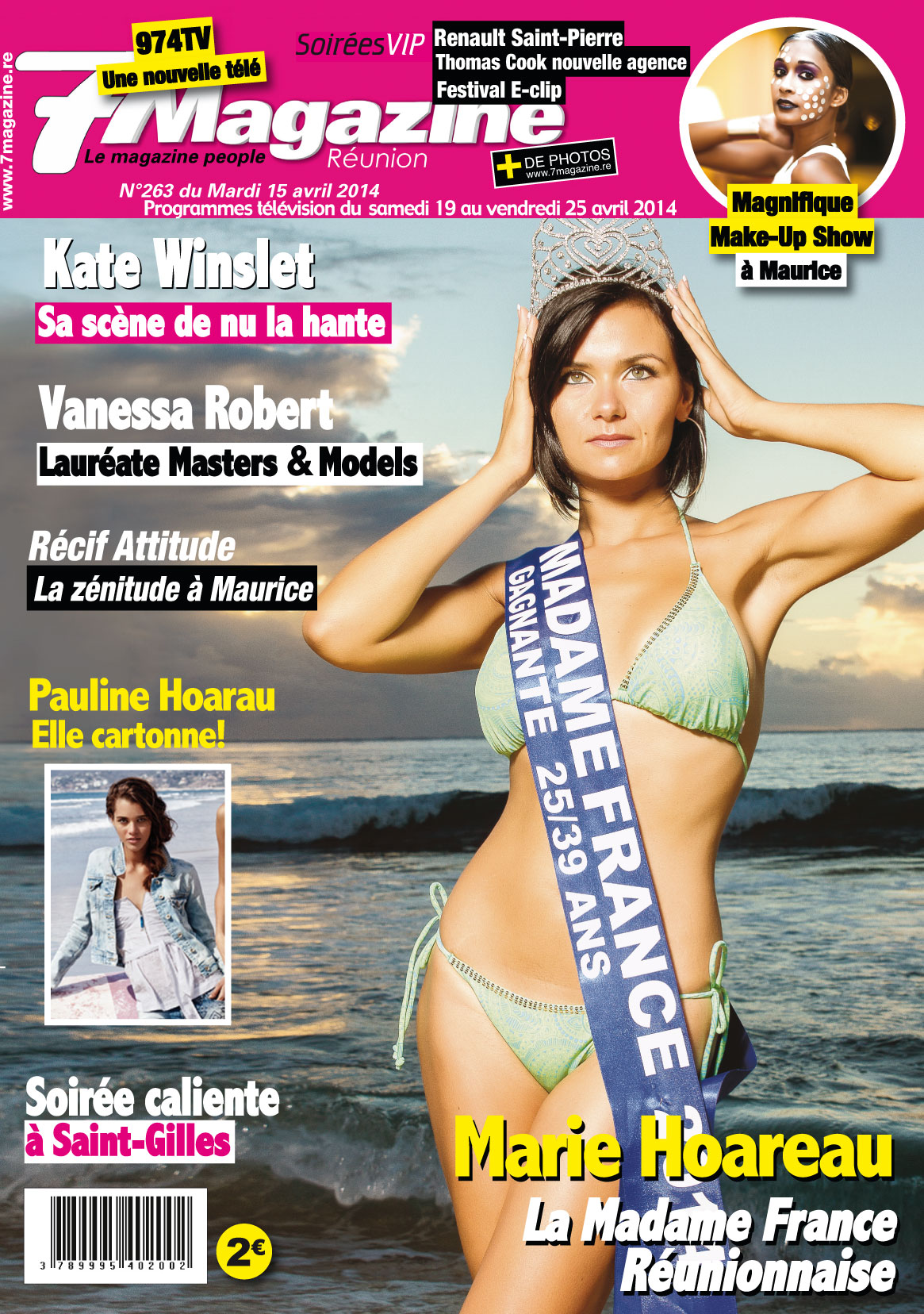 A la Une cette semaine :  Marie Hoarau, une très jolie Réunionnaise, hôtesse de l'air