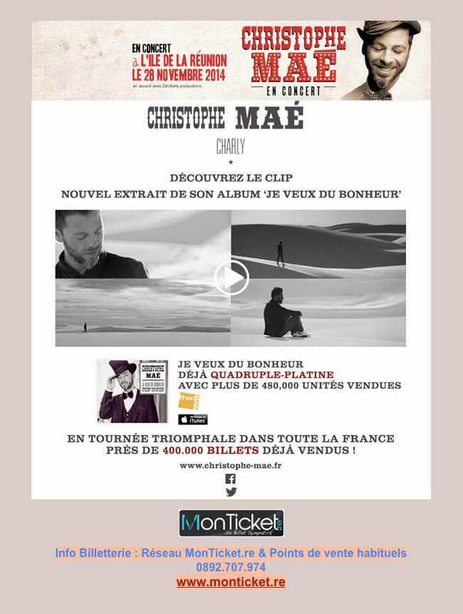 Christophe MAE en Concert au Petit Stade de l'Est