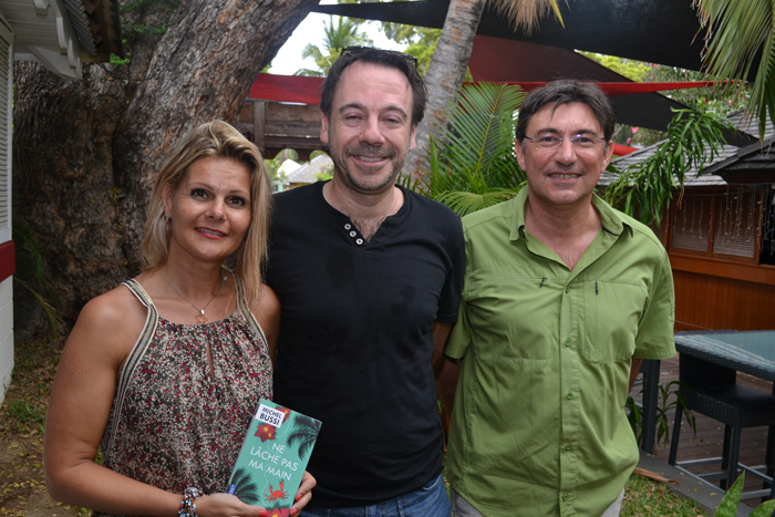 Avec Ingrid Averianoff, directrice de l’Hôtel Alamanda depuis quatre mois, et Fabrice Manson, directeur commercial du Groupe Exsel