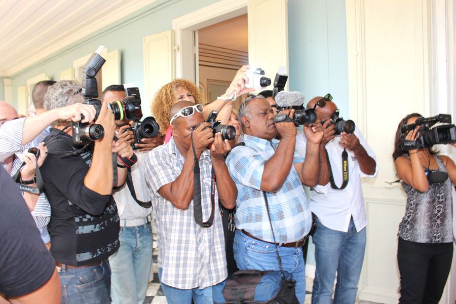 Les voeux de la présidente attirent beaucoup de journalistes et photographes
