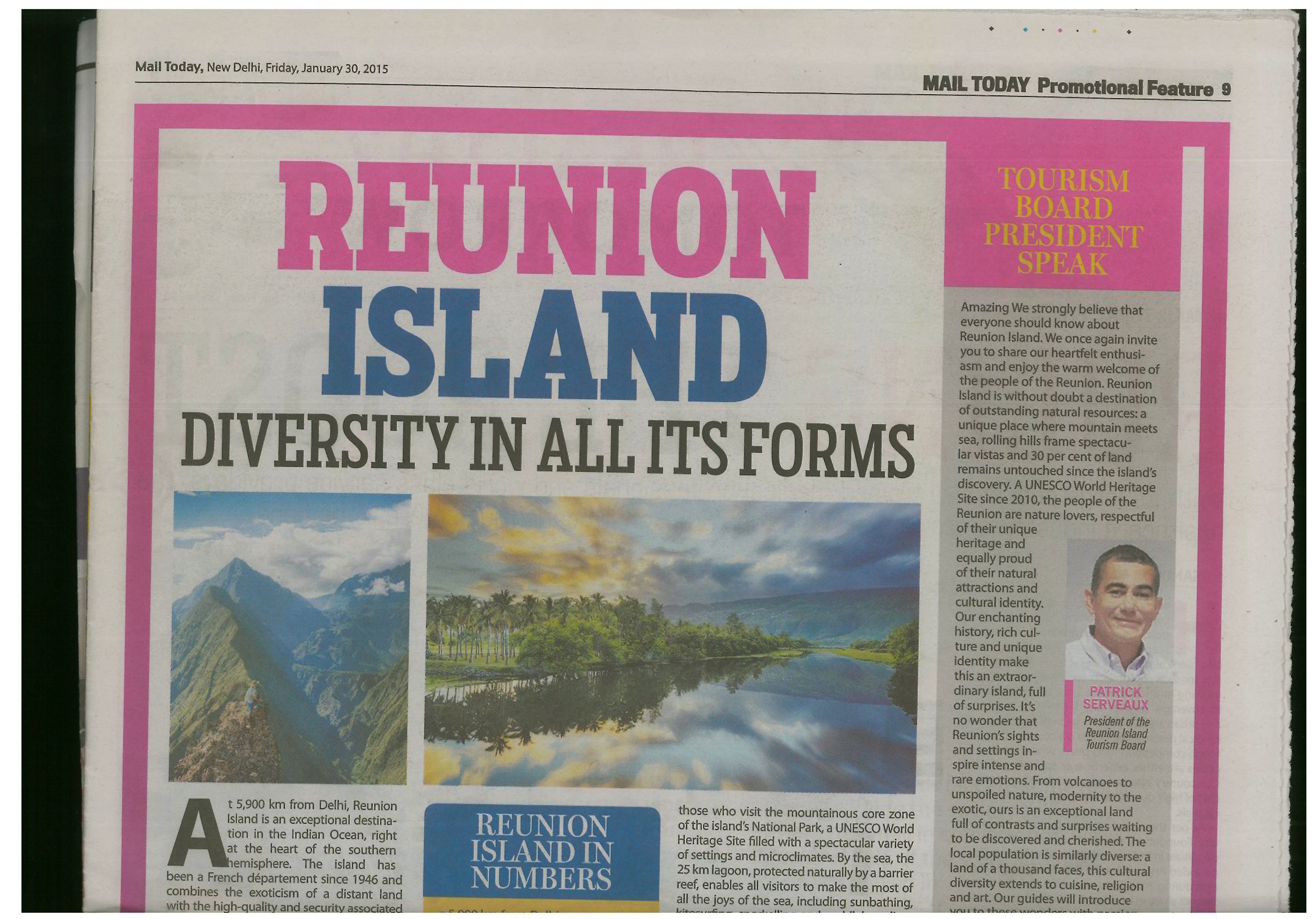 La Réunion dans "Mail Today" indien