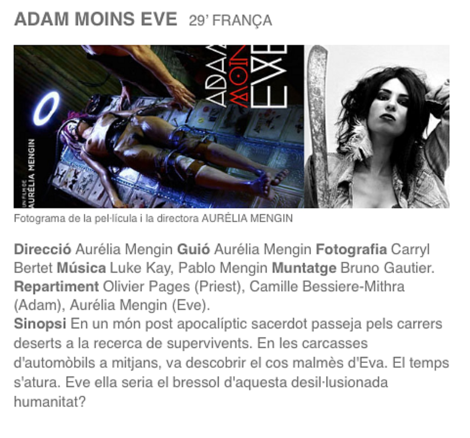 Aurélia Mengin (à droite) parcourt les festivals de film en Europe. Retour du Festival Même Pas Peur à Saint-Philippe début 2016