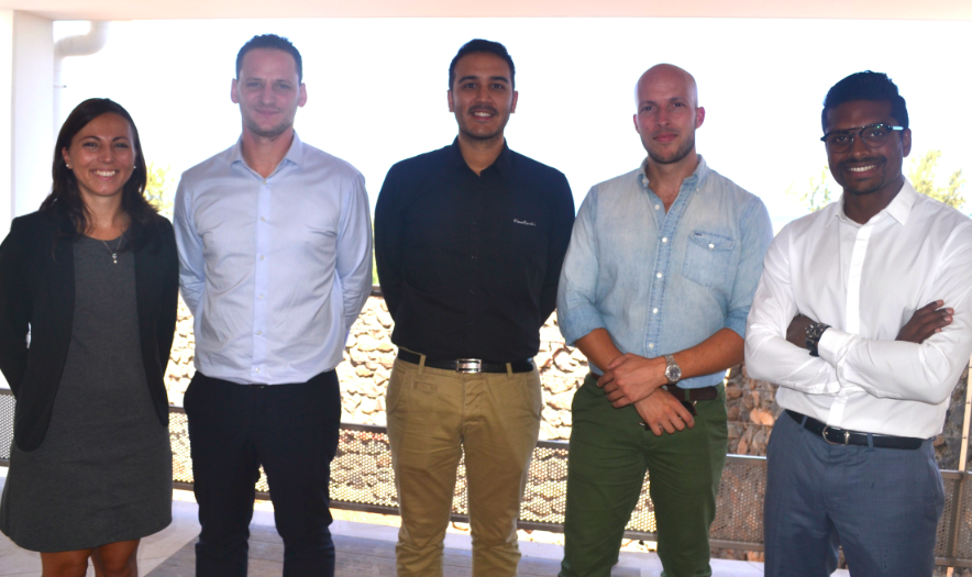 Julie Fontaine, chargée relation clientèle, Benoît Hernandez, directeur de la restauration, Tim Hervet, directeur informatique, Bertrand Van Hauw, directeur de l'hébergement, et Julien Narayanin