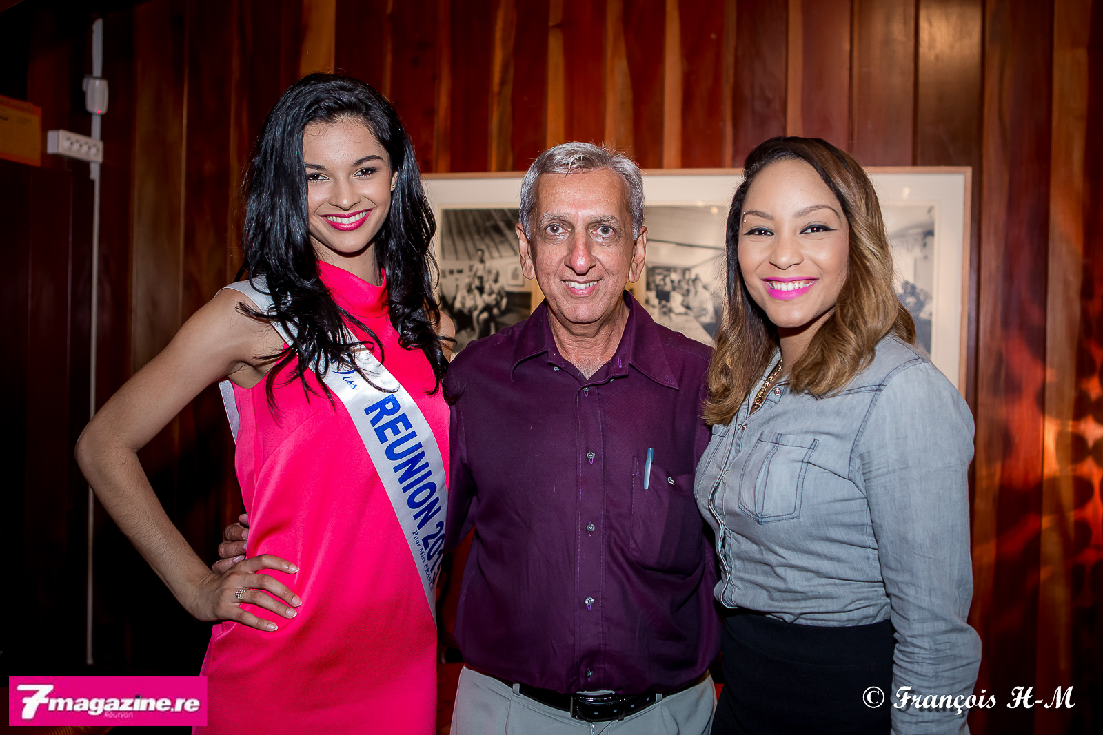 Avec Aziz Patel du Comité Miss Réunion et Lucie Ignace, championne de karaté, qui travaille à l'Artothèque