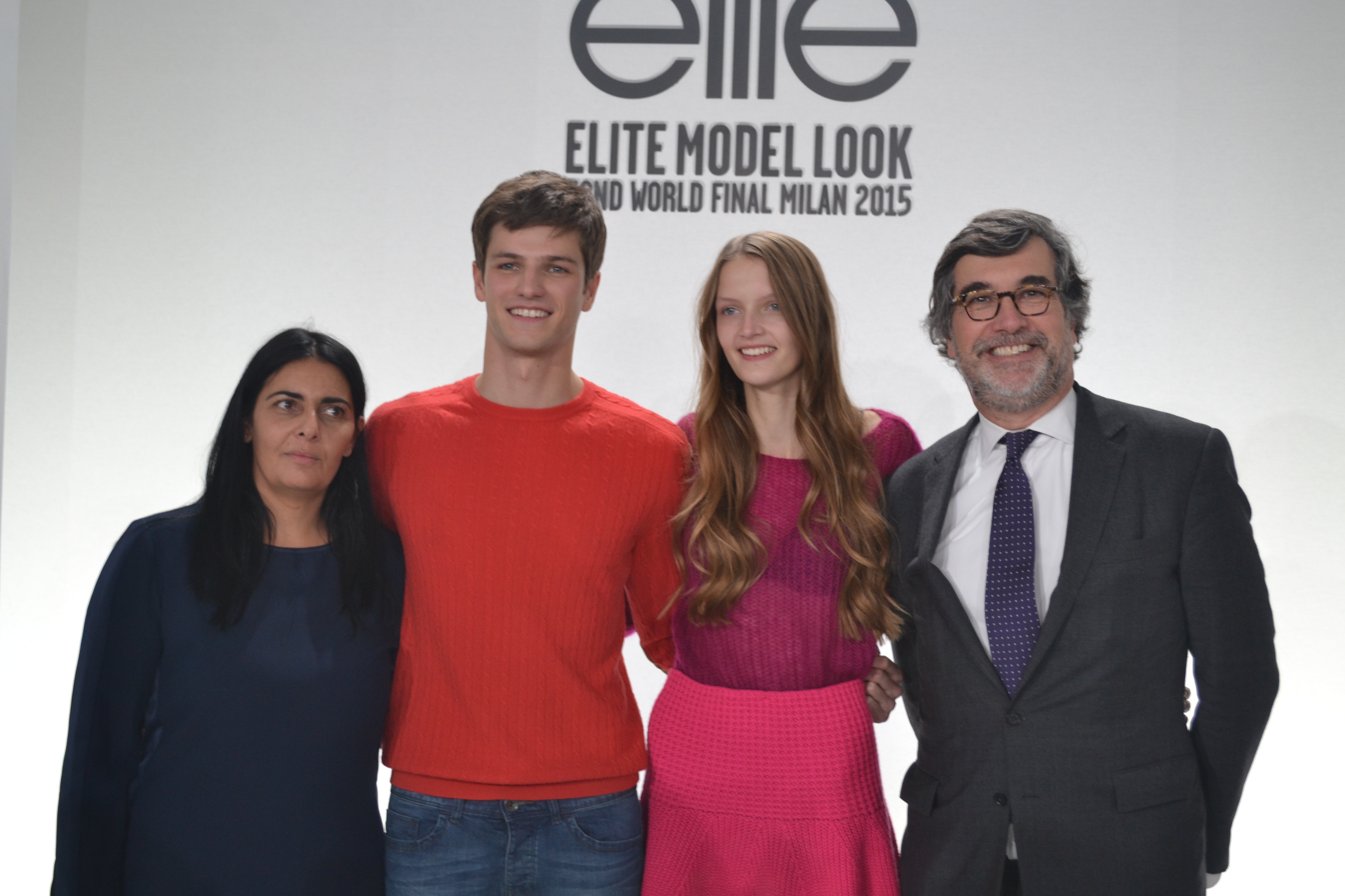Victoria da Silva, la présidente internationale Elite Mode Look, Tristan, Anouk et John Hooks, le nouveau PDG d'Elite SA