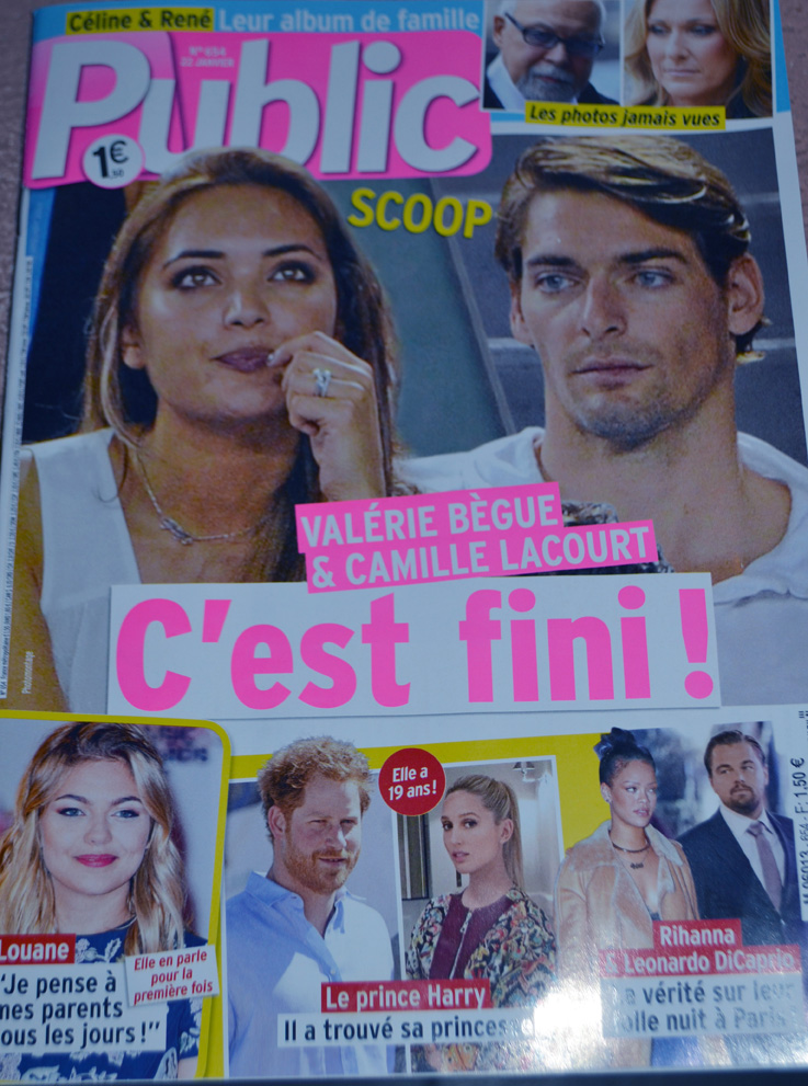 En Une de Public<br> Valérie Bègue/Camille Lacourt, c'est fini!