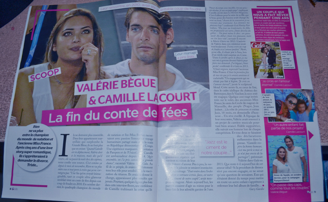 En Une de Public<br> Valérie Bègue/Camille Lacourt, c'est fini!