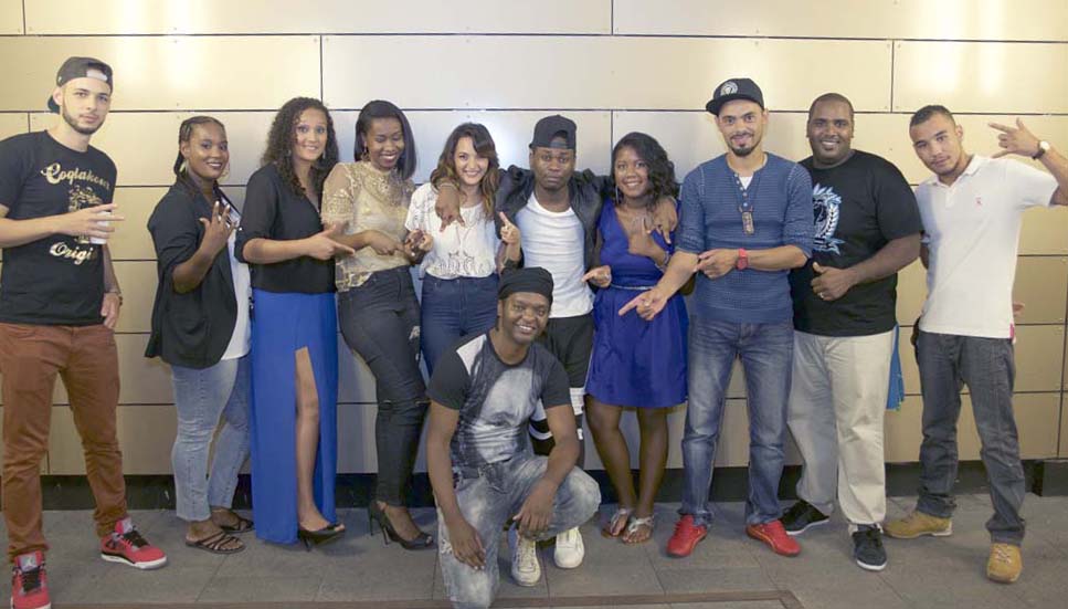 Avec Luciano Malbrouk (assis), le coach