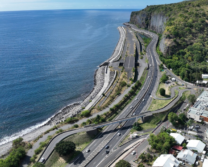 Nouvelle Route du Littoral - RN1 - Travaux de raccordement - Echangeur de La Possession