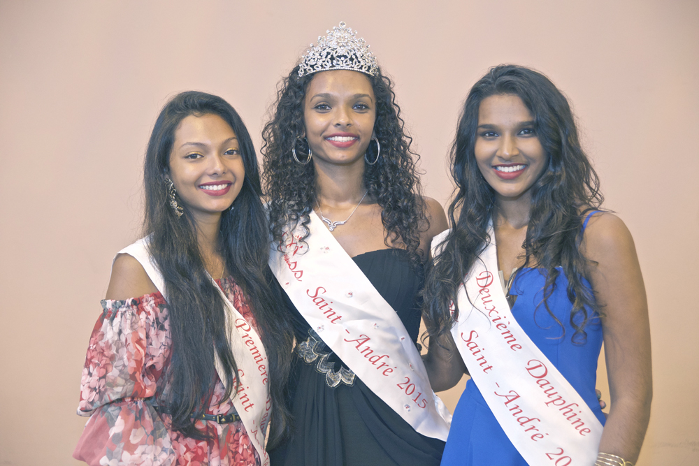 Océane Guébé, Miss Saint-André, et ses dauphines Fanny Reboul et Mélissa Sambimanan. Qui prendra leurs places en mai prochain?