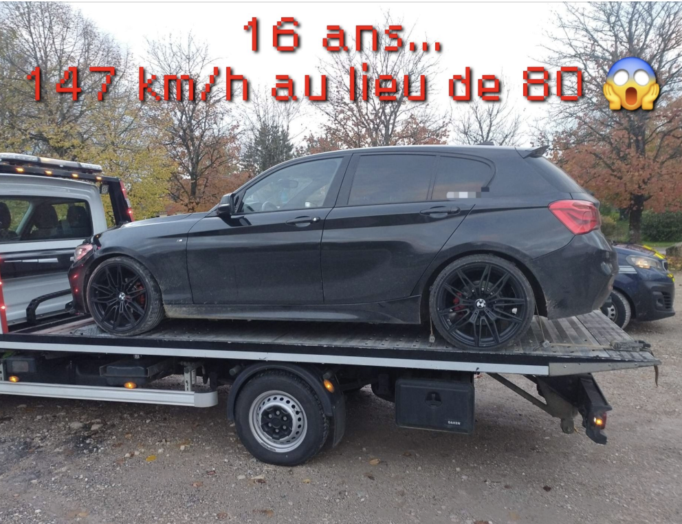 A 16 ans, en conduite accompagnée, il est flashé à 147 km/h