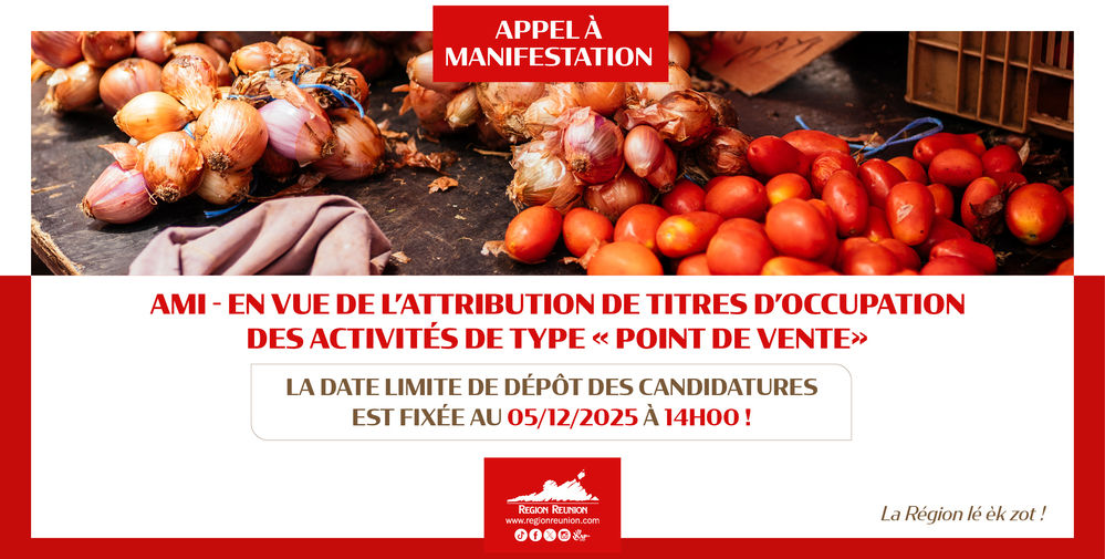 Appel à manifestation d’intérêt en vue de l’attribution de titres d’occupation des activités de type " Point de vente"