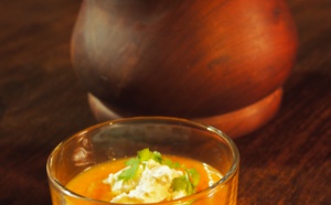 Verrines velouté frais de carottes et courge aux épices