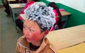 Photo buzz:  le petit garçon aux cheveux gelés