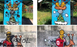 La réponse au vandale du célèbre graffeur Jace : "La kouyonis na poin koulèr !"