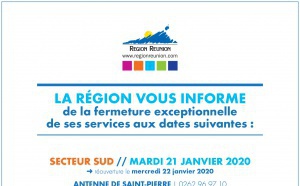 Fermeture exceptionnelle des services de la Région aux dates suivantes