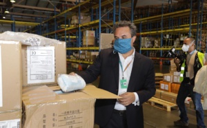 Réception de 200 000 masques chirurgicaux commandés par la Région Réunion