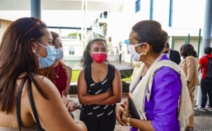 Jour de rentrée scolaire : Huguette Bello s’est rendue au lycée Le Verger, à Sainte-Marie