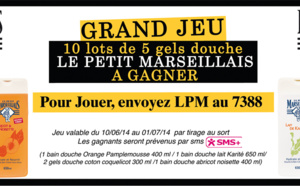 Grand Jeu 10 lots de 5 gels douche LE PETIT MARSEILLAIS à Gagner…