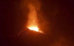 Le volcan hier soir...